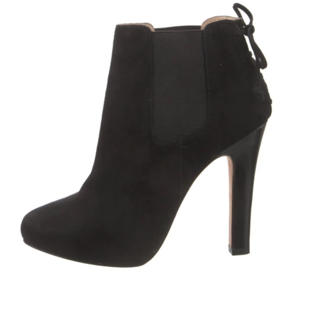 DIANE VON FURSTENBERG SUEDE CHELSEA BLACK BOOTS - Size 9